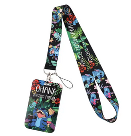 Stitch Black 18" Lanyard with Badge Holder