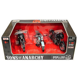 Jax, JT and Opie's Bikes Sons of Anarchy SAMCRO 3-pack 1/64