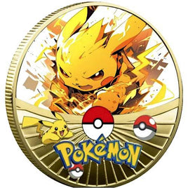 Pokemon Starry Sky Battle Pikachu Collectible Metal Coin