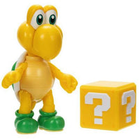 Koopa Troopa with Question Block Green Shoes Super Mario 4" Nintendo Action Figure