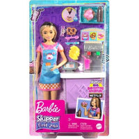 Barbie Toys, Skipper Doll And Snack Bar Playset With Color-Change Feature And Accessories, First Jobs