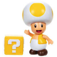 Yellow Toad with Box Super Mario 4" Nintendo Action Figure