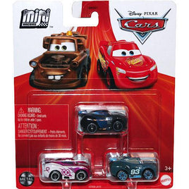 Disney Cars Diecast Mini Racers 3 Pack with Flip Dover