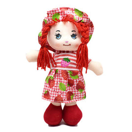 Kawaii Fruit Rag Doll Red Strawberry Dress 10"