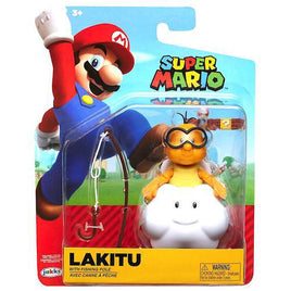 Lakitu with Fishing Pole Super Mario 4" Nintendo Action Figure